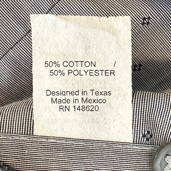 NWOT Texas Standard Gray Black Strip Short Sleeve Button Dawn XXL - Picture 7 of 8